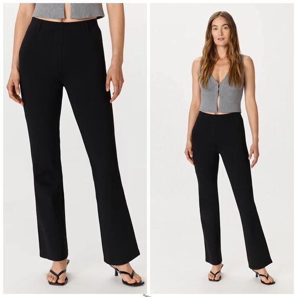 Quince Black Boot Cut Flare Pants High-Rise - Picture 1 of 14